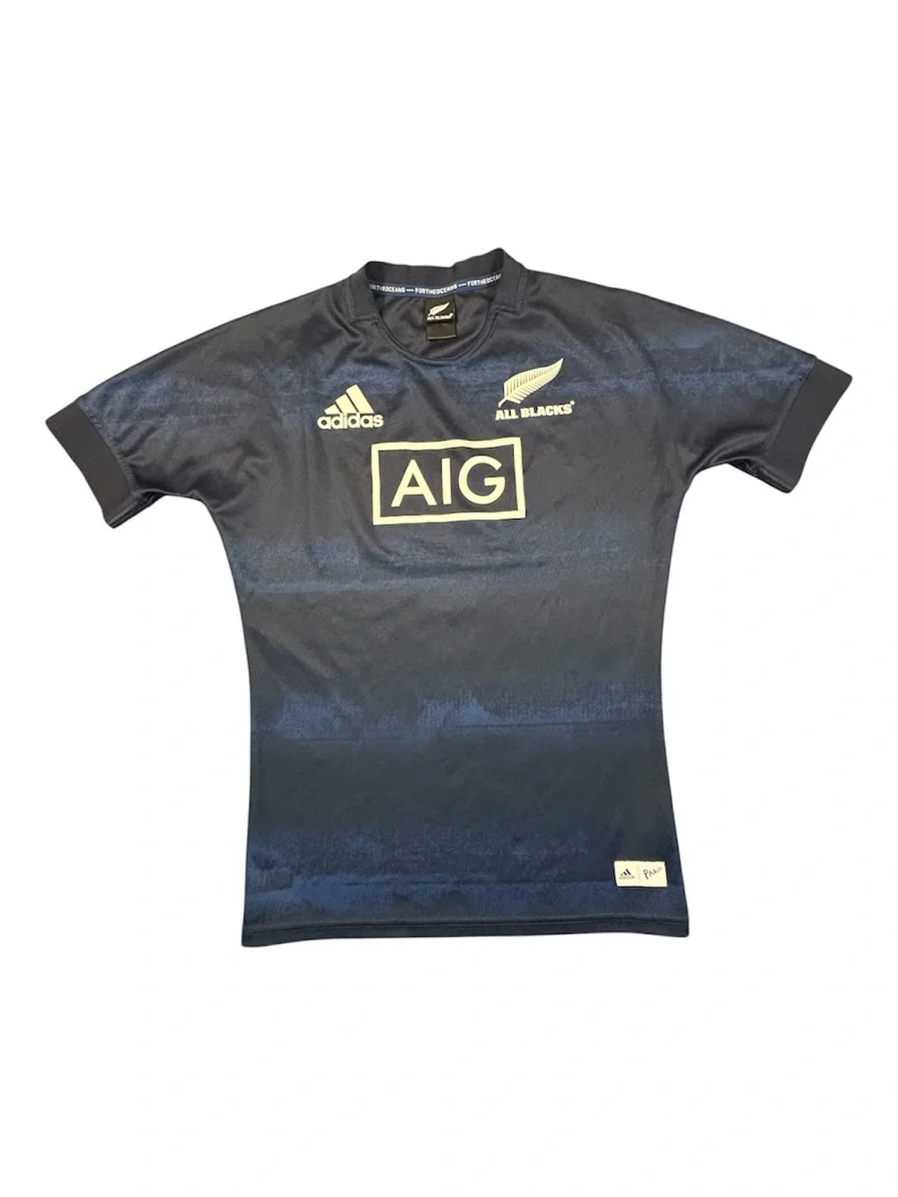 Adidas All Blacks New Zealand Rugby Jersey Shirt Men's Medium Blue Parley AIG